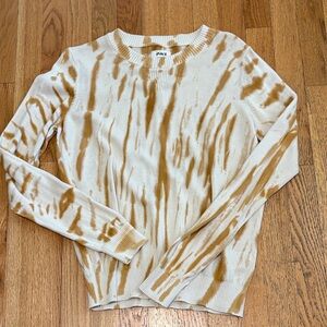 PIXT Cream and Brown Women's Tie-Dye Sweater